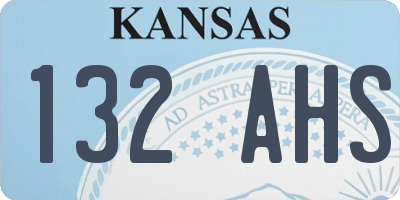 KS license plate 132AHS