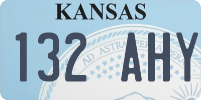 KS license plate 132AHY