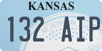KS license plate 132AIP