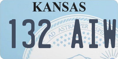 KS license plate 132AIW