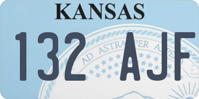 KS license plate 132AJF