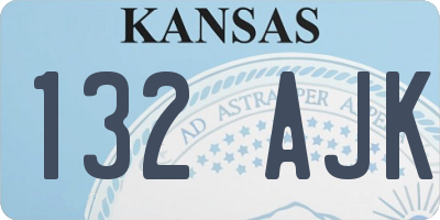 KS license plate 132AJK