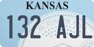 KS license plate 132AJL