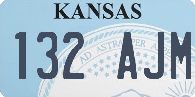 KS license plate 132AJM