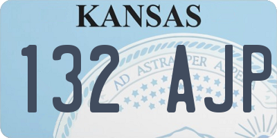 KS license plate 132AJP