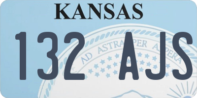 KS license plate 132AJS