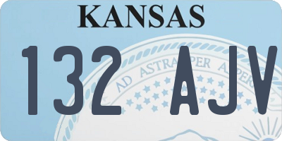 KS license plate 132AJV