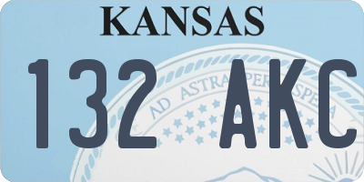 KS license plate 132AKC