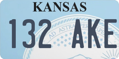 KS license plate 132AKE