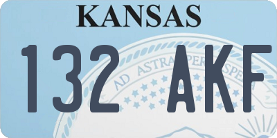KS license plate 132AKF