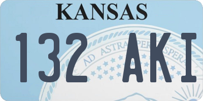 KS license plate 132AKI