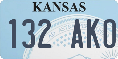 KS license plate 132AKO