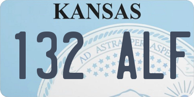 KS license plate 132ALF