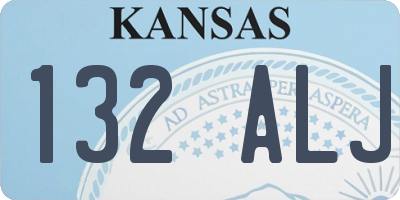 KS license plate 132ALJ