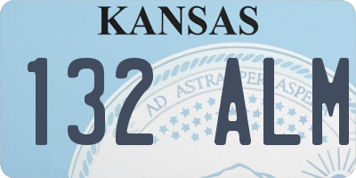 KS license plate 132ALM