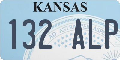 KS license plate 132ALP
