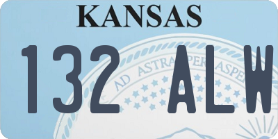 KS license plate 132ALW
