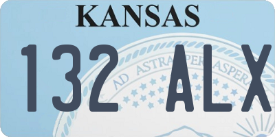 KS license plate 132ALX