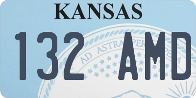 KS license plate 132AMD