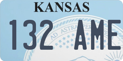 KS license plate 132AME