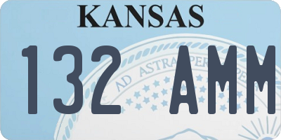 KS license plate 132AMM