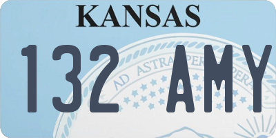 KS license plate 132AMY