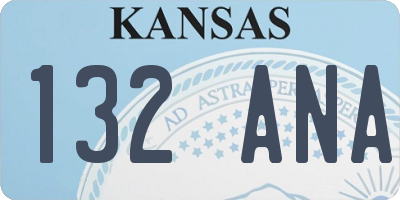 KS license plate 132ANA