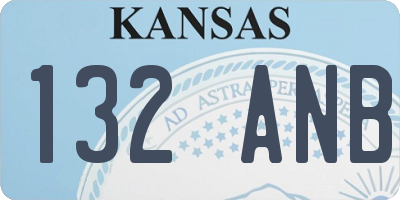 KS license plate 132ANB