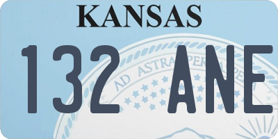 KS license plate 132ANE