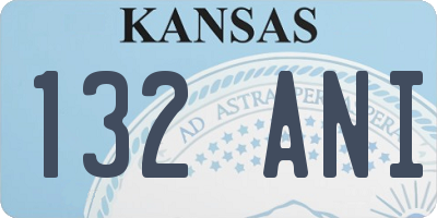 KS license plate 132ANI