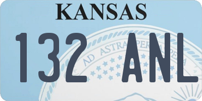 KS license plate 132ANL