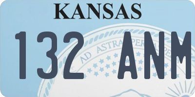 KS license plate 132ANM