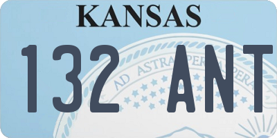 KS license plate 132ANT