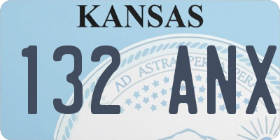 KS license plate 132ANX