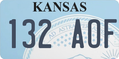 KS license plate 132AOF