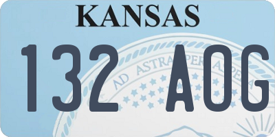 KS license plate 132AOG