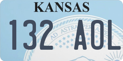 KS license plate 132AOL