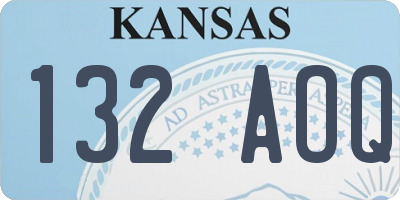 KS license plate 132AOQ