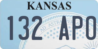 KS license plate 132APO