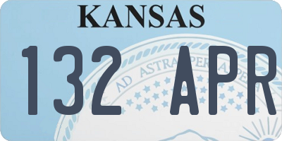 KS license plate 132APR