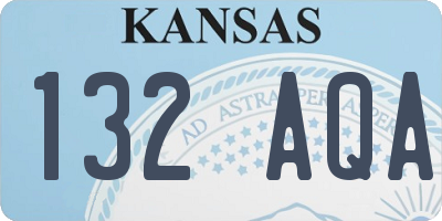 KS license plate 132AQA