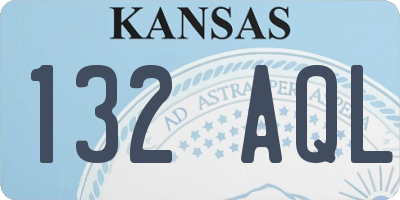 KS license plate 132AQL