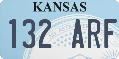 KS license plate 132ARF