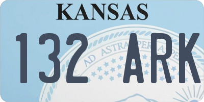 KS license plate 132ARK