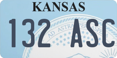 KS license plate 132ASC