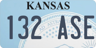 KS license plate 132ASE