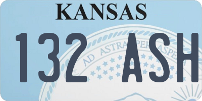 KS license plate 132ASH