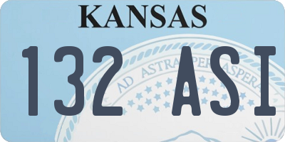 KS license plate 132ASI