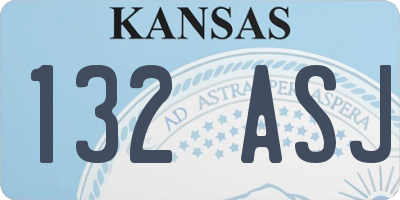 KS license plate 132ASJ