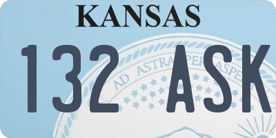 KS license plate 132ASK